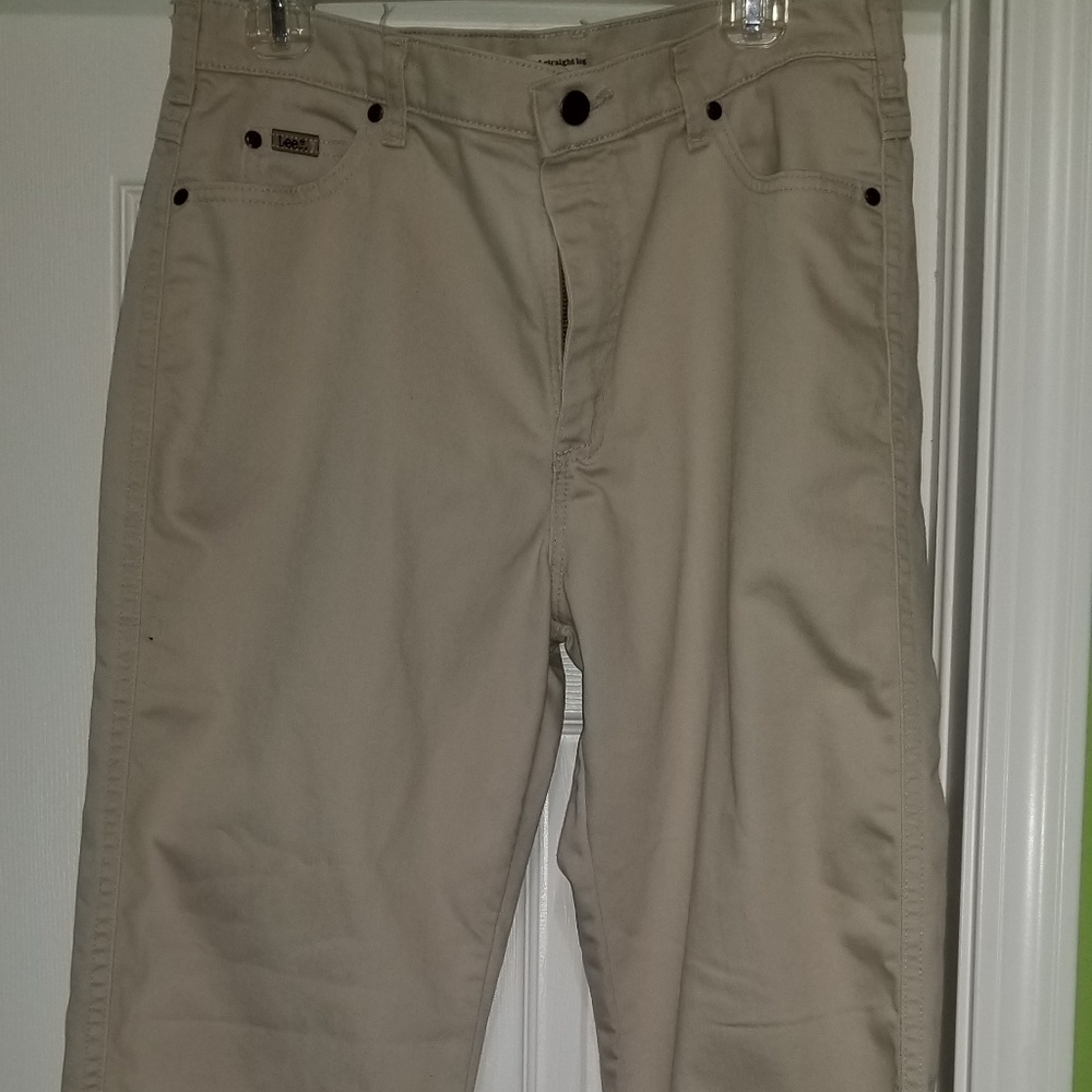 Lee Relaxed Straight Leg Khaki Denim Pants